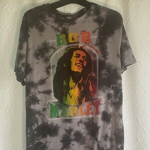 Zion Rootswear Black and Gray Tie-Dye Tee bob marley